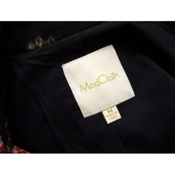 ModCloth Stargazing Splendor Blazer Black Floral M - Picture 7 of 7